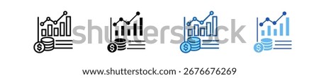 Market Capitalization Icon Set Multiple Style Collection