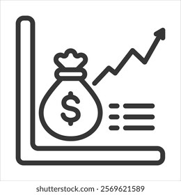 Market Capitalization Outline Icon Vector Illustration