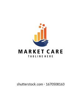 Icono del logotipo de la atención del mercado aislado