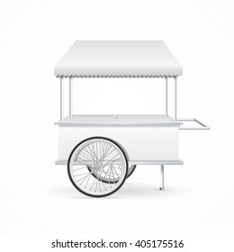 Market Cart Template White Blank. Vector illustration