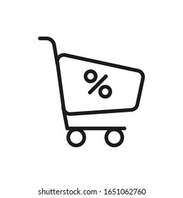 Market Cart Vector Icon Illustration