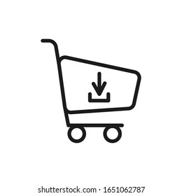 Market Cart Vector Icon Illustration