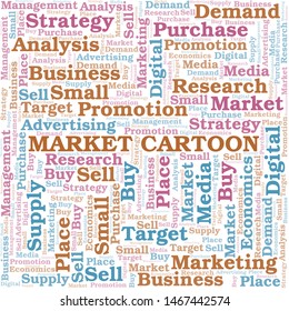 Market Cartoon word cloud. Vector made with text only