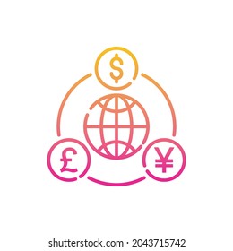 Market changes vector gradient icon style illustration. EPS 10 file
