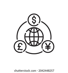 Market changes vector outline icon style illustration. EPS 10 file