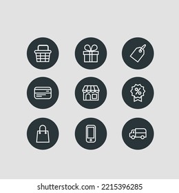 market circle icon collection set. highlight stories icon.
