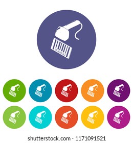 Market code scanner icons color set vector for any web design on white background