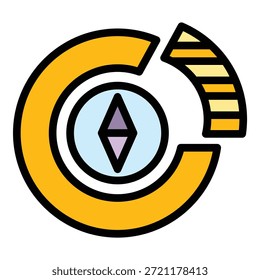Icono de brújula de mercado. Icono del Vector de la brújula del mercado para el Diseño web aislado en el color de fondo blanco plano