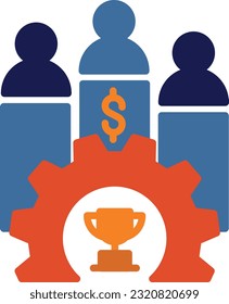 market competition flat icon win vector