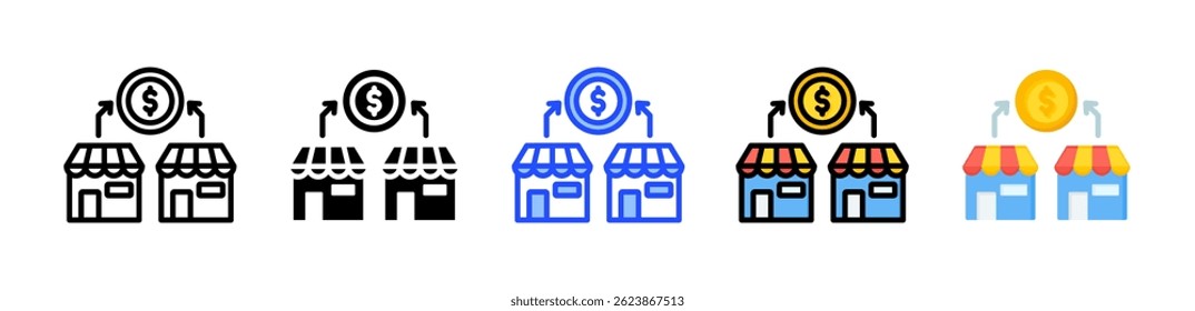 Market Competitiveness Icon Collection With Multiple Styles