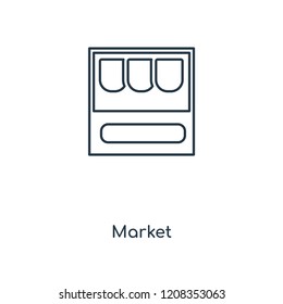 Market concept line icon. Linear Market concept outline symbol design. This simple element illustration can be used for web and mobile UI/UX.