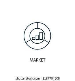market concept line icon. Simple element illustration. market concept outline symbol design. Can be used for web and mobile UI/UX
