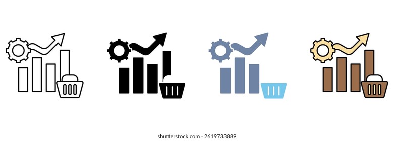 Icono de línea de concepto de mercado. Ilustración de elemento simple.