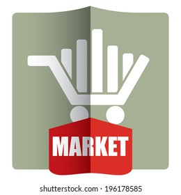 Market concept - template with shopping cart icon