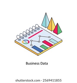 Market Controller isometric Colored illustration. EPS File stock illustration