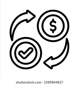 Market Correction Line Vector Illustration On White Background.