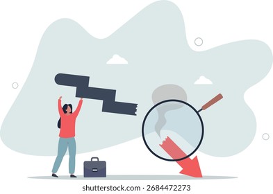 Análise de crise de mercado, aprender com dados de falha ou crise e recessão, analisar ou medir o conceito de queda do investimento.vida e emprego de pessoas.