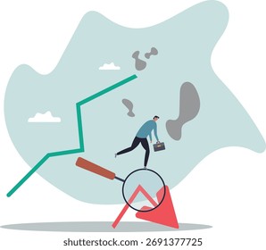 Análise de crise de mercado, aprender com os dados de falha ou crise e recessão, analisar ou medir o downturn.about investimento de um homem e sua vida.