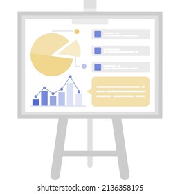 Market crash failure statistics icon flat vector. Economy graph. Financial stock economic decrease in chart. Investment crisis and business collapse. Board isolated on white background