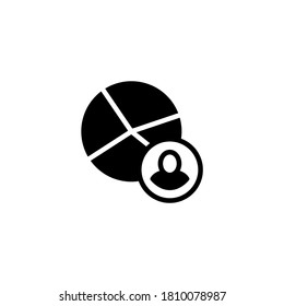Icono de datos de mercado en glifo plano negro, estilo relleno aislado en fondo blanco