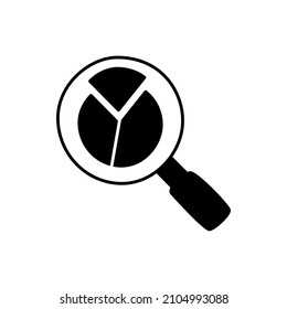Market Data Icon in black flat glyph, filled style isolated on white background