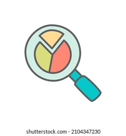 Market Data Icon in color icon, isolated on white background 