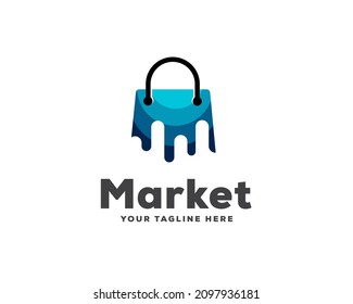 market data statistic chart shop logo symbol template illustration