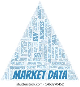 Market Data word cloud. Vector made with text only