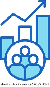 Market Demand Icon Blue Vector Illustration