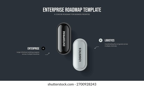 Market Development 2 Element Infographic Frame Layout. Projeto de apresentação do diagrama de duas opções de crescimento empresarial. Ilustração do vetor de modelo de apresentação de slides da campanha criativa.