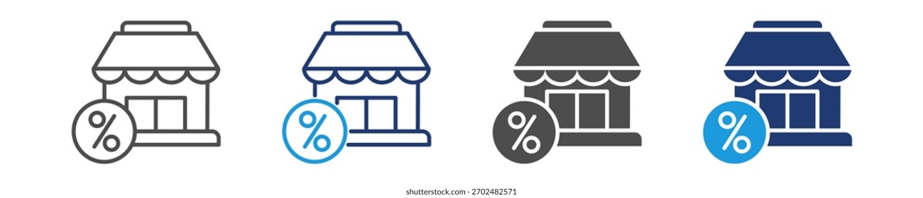 market discount icon set multiple style