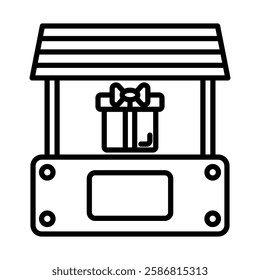 Market Display Vector Line Icon Design