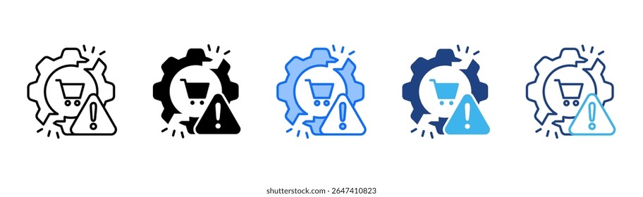 Market Disruption icon set multiple style collection