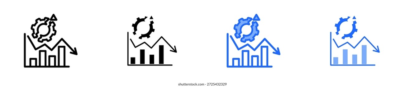 Market Disruption  Icon Set Multiple Style Collection
