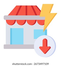 Mercado abajo elemento de icono para el diseño