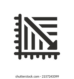 Market down report icon on white background