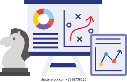 Market Dynamics and Profit Potential Concept,  Strategic Exhibition Vector Icon Design, Business Strategy Symbol, Marketing plan Sign, administration and operational management stock illustration