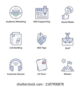 
Market and Economy Flat Icons Pack 
