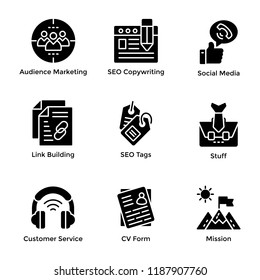 
Market and Economy Glyph Icons Pack 
