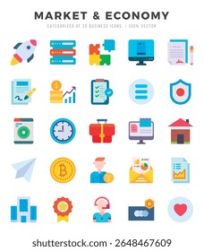 Market and Economy icon pack for your website. mobile. presentation. and logo design.