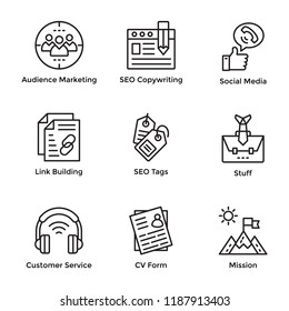 
Market and Economy Line Icons Pack 
