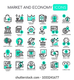 Mercado y economía, Iconos finos y Pixel Perfectos
