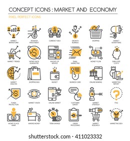 Market and Economy , Thin Line and Pixel Perfect Icons