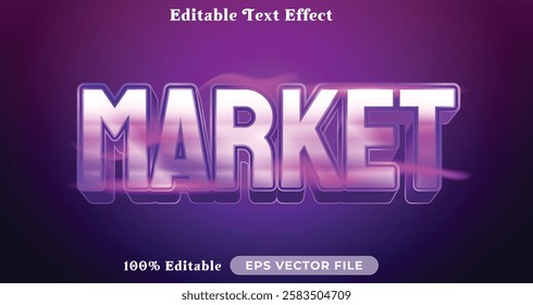 market editable text effect modern color shiny. bold Text style effect