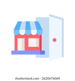 Market Entry Icon Flat Vector Illustration