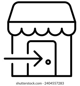 Market Entry Icon line vector illustration