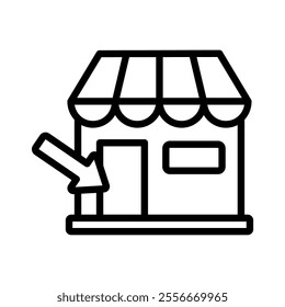 market entry icon line vector illustration on white background.