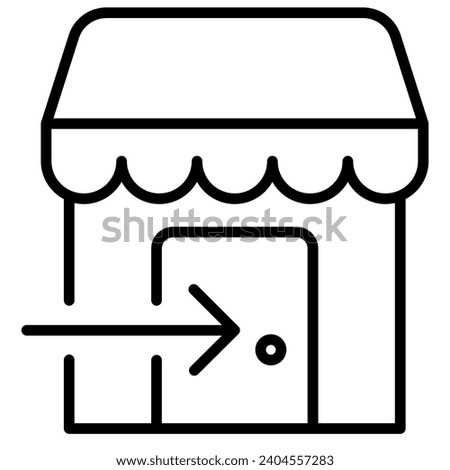 Market Entry Icon line vector illustration