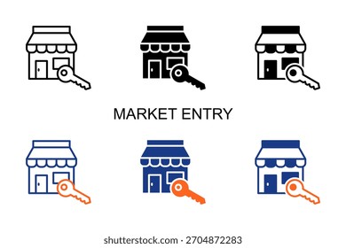 Icono de entrada de mercado Multi Style Ilustración vectorial