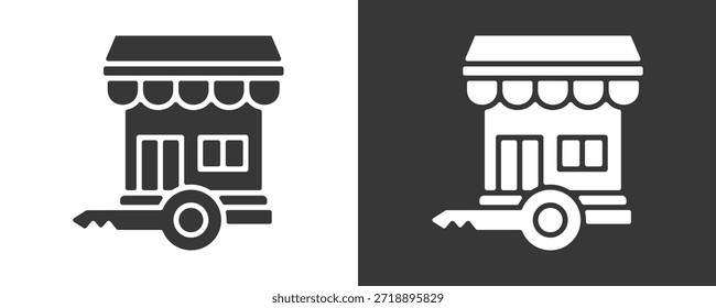 Market Entry Icon Set Vetor Collection Isolado Em Preto E Branco